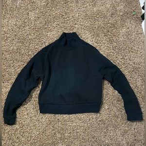 Mock Neck Black Sweatshirt - L